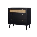 Goto - commode - noir et cannage - 80 cm - noir