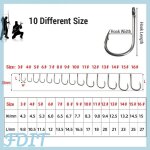 Gototop hame�ons de p�che en eau sal�e hame�ons de p�che en acier � haute teneur en carbone 100 pi�ces ...