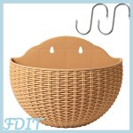 Gototop pot de fleurs mural pot de fleurs suspendu mural en rotin imitation pot de fleurs semi - circulaire ...