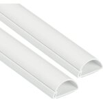 Goulotte �lectrique demi - cercle - febest - 30x15 mm - 2 x 1 m - blanc - pvc - autocollante - cache ...