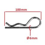 Goupille beta diametre 6mm x longueur 100mm epingle a cran tondeuse motoculteur debroussailleuse remorque ...