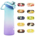 Gourde de 720 ml bouteille deau parfum�e avec 7 pods 0 sucre et tasse deau avec paille pour salle de ...