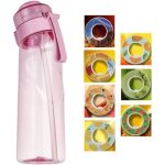 Gourde - pods saveur - 650ml - rose - 7 gousses de saveur - anti - fuite