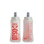 Gourde souple pliable otso 250ml - blanc / rouge - valve � morsure - pour trail et sports de plein air ...