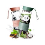 Gourde en verre - bouteille 620 ml pack de 2 - verre borosilicat� - relief 3d - housse n�opr�ne antid�rapante ...