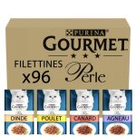 Gourmet perle les filettines en sauce multivarits - 96x85g - sachets repas pour chat adulte