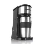 Cafetire individuelle gourmetmaxx - pour caf moulu - noir et acier inoxydable - 750w