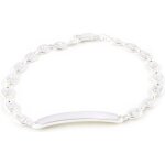 Gourmette argent - grain de caf - femme - longueur 21 cm - largeur 6 mm