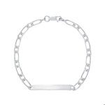 Gourmette - cleor - homme - argent 925 / 1000 - maille alternée - plaque identité Gourmette - cleor - homme - argent 925 / 1000 - maille alternée - plaque identité