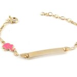 Gourmette plaqu or bambino lphant rose