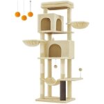 Grand arbre � chat hauteur 175 cm avec 2 niches 2 paniers 5 griffoirs toilettage autonome perchoir hamac ...
