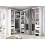 Grand armoire alanno dmora en bois m�lamin� blanc 141x205h cm