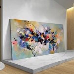 Grand art de peinture abstraite color�e ligne abstraite peinture sur toile photos art mural pour salon ...