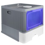 Grand bac � liti�re pour chat ferm� - auto - toiletteur - avec poign�e de transport et pelle - 38x48x37 ...