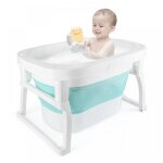 Grand baignoire pour b�b� pliable - lvhcmfohm - avec tabouret de douche et trou de drainage portable ...