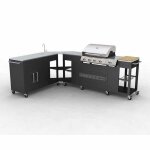Barbecue extrieur vidaxl - missouri - 4 brleurs - vier et planche de dcoupe - acier inoxydable