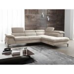 Grand canap d'angle droit convertible en velours beige sepina de pascal morabito