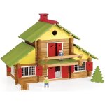 Grand chalet suisse 240 pieces - jouet en bois - fabrique en france - maison jeujura construction - enfant ...