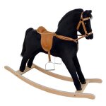 Grand cheval à bascule noir en bois cheval en peluche 96 - 113 Grand cheval à bascule noir en bois cheval en peluche 96 - 113