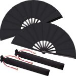 Grand ventail en soie pliable rouge en soie ventilateur pliant de tai chi chinois pour hommes et femmes ...