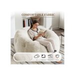 Grand fauteuil pouf rond avec stabilit� renforc�e id�al pour la d�tente dans le salon ou la chambre