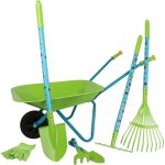 Kit de jardin - enfant - brouette - vert - a monter soi - m�me - accessoires inclus