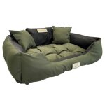Grand lit pour chien et chat aio kingdog 115 x 95 vert - taille xl avec 2 coussins 15x15cm