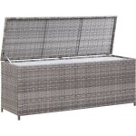 Malle de rangement - grand maison - coffre de rangement de jardin - gris - 150x50x60 cm - r�sine tress�e ...