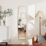 Grand miroir mural ovale 160 x 40 cm miroir suspendu moderne cadre en m�tal et bois pr�t � accrocher ...