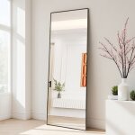 Grand miroir sur pied 177 x 77cm miroir pleine longueur support en m�tal pour chambre salon miroir rectangulai ...