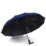 Grand parapluie automatique pliant protection solaire et protection contre la pluie bleu