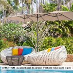 Grand parasol rectangulaire 426x265cm - giantex - parasol de jardin ext�rieur - upf50 + - manivelle - ...