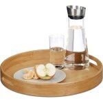 Grand plateau plateau de service rond en bambou plateau repas transport poignées hxlxp: 5 x 40 x 40 cm ... Grand plateau plateau de service rond en bambou plateau repas transport poignées hxlxp: 5 x 40 x 40 cm ...