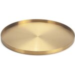 Grand plateauplateau de service rond dor� en acier inoxydable bijoux et maquillage organiseur / bougie ...