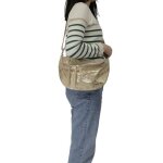 Grand sac banane en bandouli�re similicuir su�dine pour femme - dor�