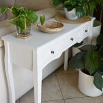 Grand table dappoint blanc - lemon� table de console et coiffeuse - avec 3 tiroirs - blanc - 114 - soldes ...