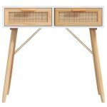 Grand table dappoint blanc - lemon� table console - console dentree blanc - 80x30x75cm - bois massif ...