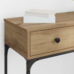 Grand table dappoint marron - lemon� table console - console dentree avec tiroir - ch�ne artisanal - ...