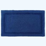 Tapis de bain - homescapes - 70 x 120 cm - coton 100% - ultra doux - bleu marine
