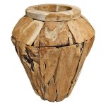 Grand vase d�coratif en bois de teck massif h. 59 cm - winnie l meubletmoi