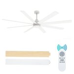 Grand ventilateur de plafond 72 avec lumi�re et t�l�commande ? 8 pales r�versibles ?silencieux 6 vitesses ...