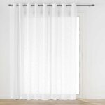Grand voilage  oeillets blanc - effet lin tiss 300x240 cm