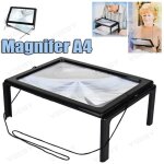 Grande page a4 mains libres 3x loupe avec lumi�re led loupe lecture gdel - abi