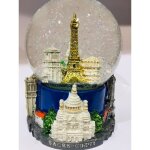 Grande boule de neige paris tour eiffel - hauteur 14cm - bleu marine