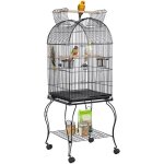 Cage oiseaux volière à roulettes pour canaries perroquet perruches 59 x 59 x 150 cm yaheetech Cage oiseaux volière à roulettes pour canaries perroquet perruches 59 x 59 x 150 cm yaheetech