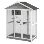 Grande cage oiseau voli�re � oiseaux int�rieur exterieur 4 perchoirs bac � liti�re coulissant 112 x 68 ...