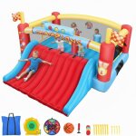 Grande ch�teau gonflable pour enfants avec toboggan extra - large et parcours dobstacles paniers de basket ...