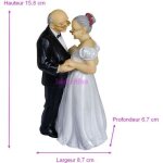 Figurine couple mari - unique - 50 ans - noces dor - rsine - 16 cm