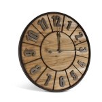 Grande horloge ancienne bois mtal marron 60x3. 5x60cm - marron - dcoration dautrefois
