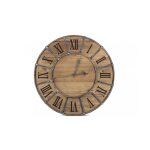 Grande horloge ancienne bois mtal marron 66x4x66cm - marron - dcoration dautrefois